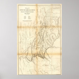 Poster Mapa Antigo do Grand Canon 1883