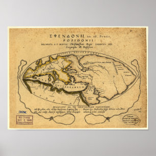 Poster Mapa antigo do mundo - 1630