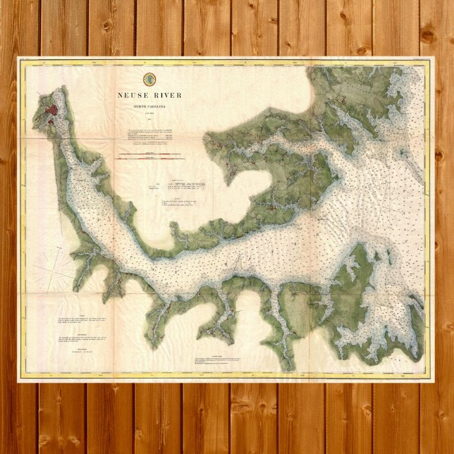 Pôster Mapa antigo do Neuse River Carolina do Norte (Criador carregado)