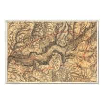 Mapa Antigo do Parque Nacional de Yosemite 1883