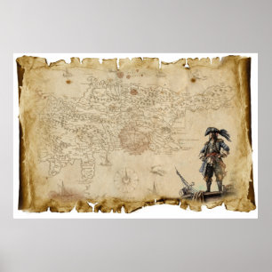 Poster Mapa antigo pirata