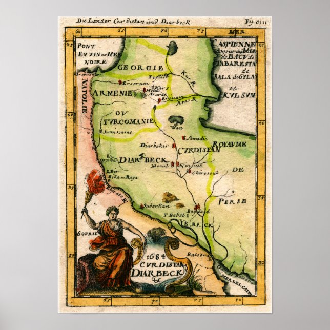 Poster Mapa armênio de 1684 (Frente)