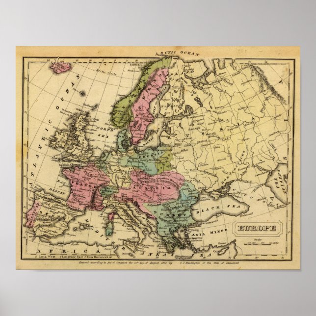 Poster Mapa Atlas Colorido da Europa 2 (Frente)