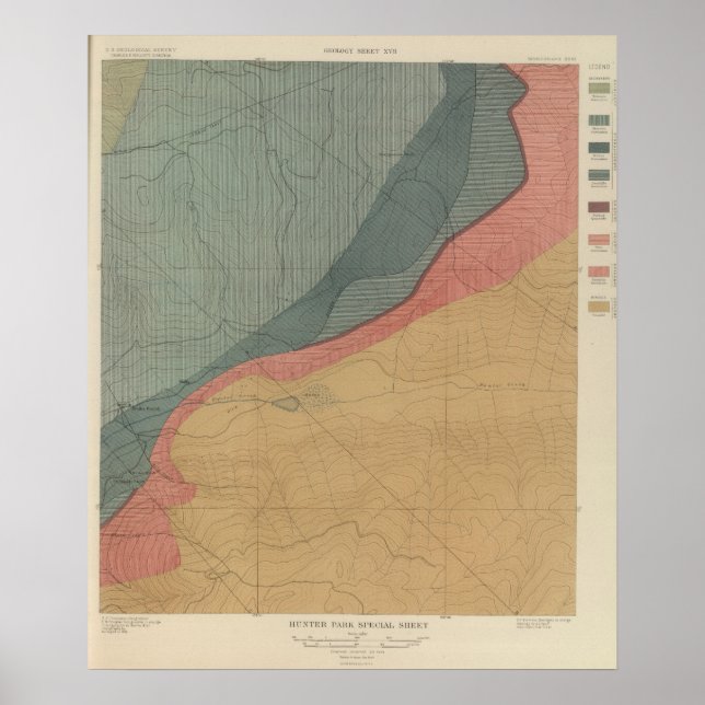 Pôster Mapa Atlas de Folhas Especiais do Hunter Park (Frente)