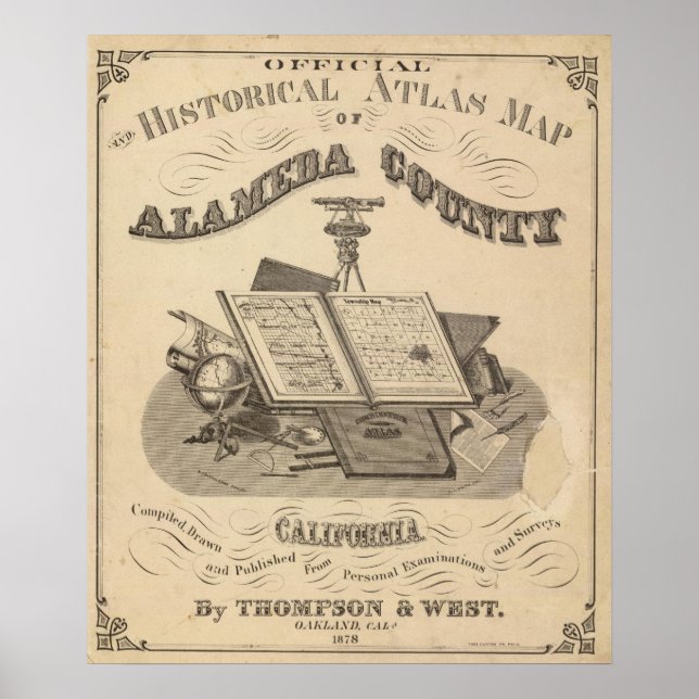Pôster Mapa atlas do Condado de Alameda (Frente)