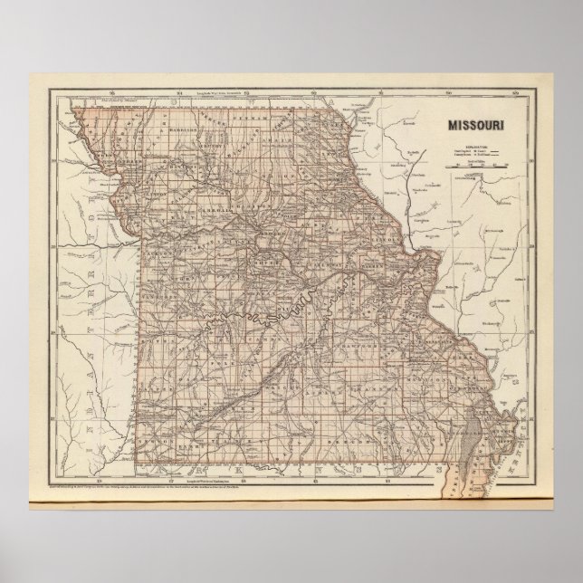 Poster Mapa Atlas do Missouri (Frente)