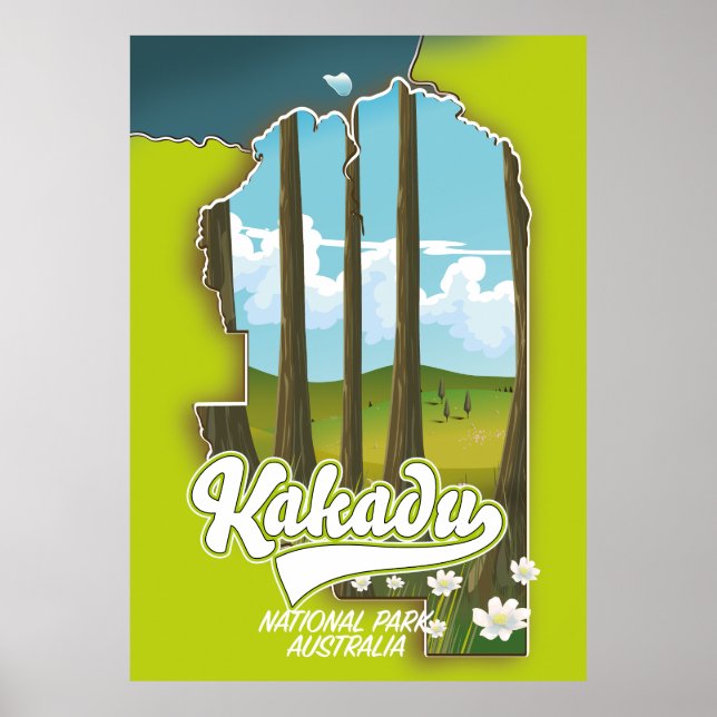 Poster Mapa australiano do Parque Nacional de Kakadu (Frente)