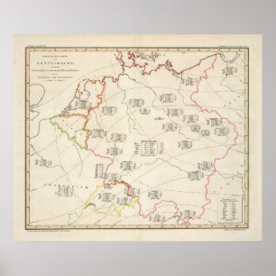 Poster Mapa botânico de Alemanha