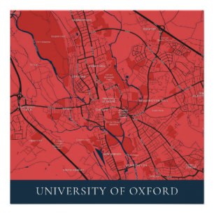 PÔSTER MAPA BRITÂNICO DO ESBOÇO DA UNIVERSIDADE DE OXFO