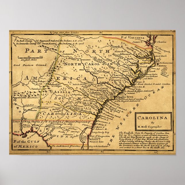 Pôster Mapa CarolinaPanorâmico (Frente)