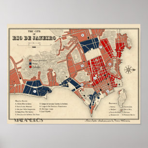 Poster Mapa cartaz do Rio de Janeiro dos Malandros
