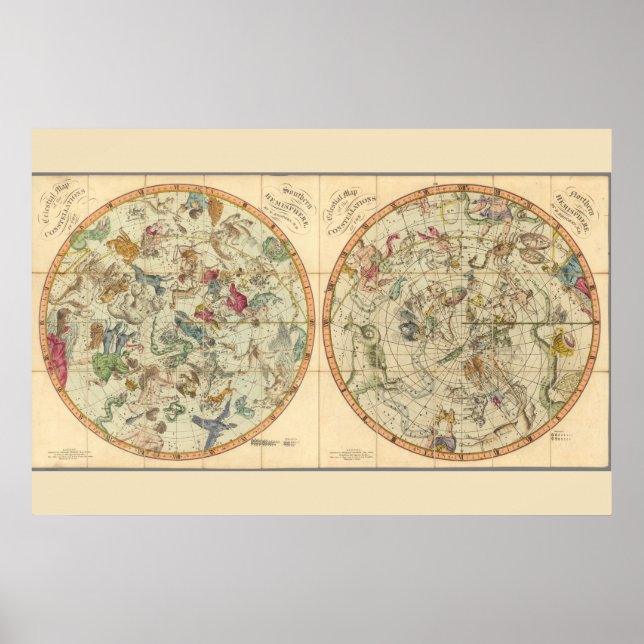 Poster Mapa Celeste Das Constelações (Frente)