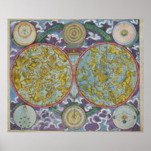 Poster Mapa celestial dos planetas