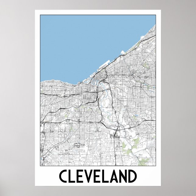 Poster Mapa Cleveland (Frente)