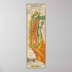 Poster Mapa climático de Califórnia