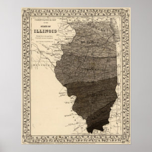 Pôster Mapa climatológico, Illinois