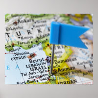 Mapa colocado em Jerusalém, Israel no mapa,