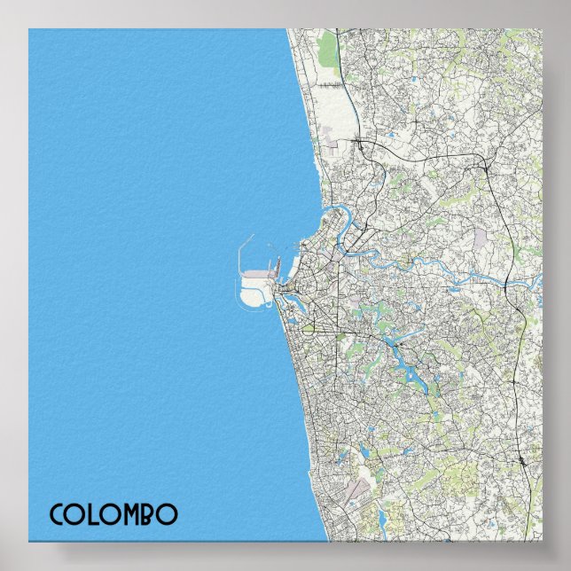 Poster mapa Colombo (Frente)