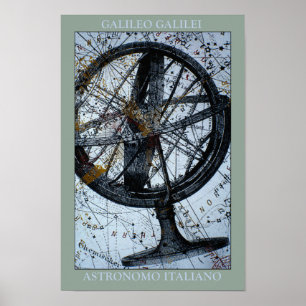 Poster Mapa & compasso de Galileo