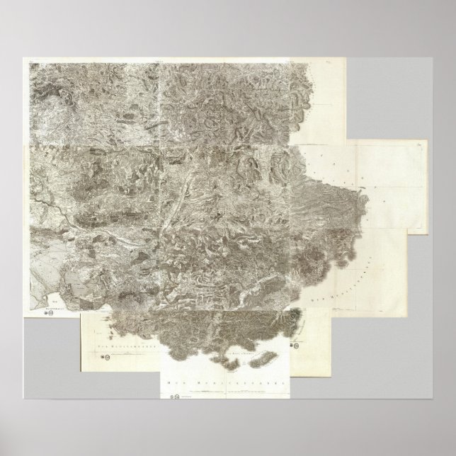 Poster Mapa composto da França (Frente)