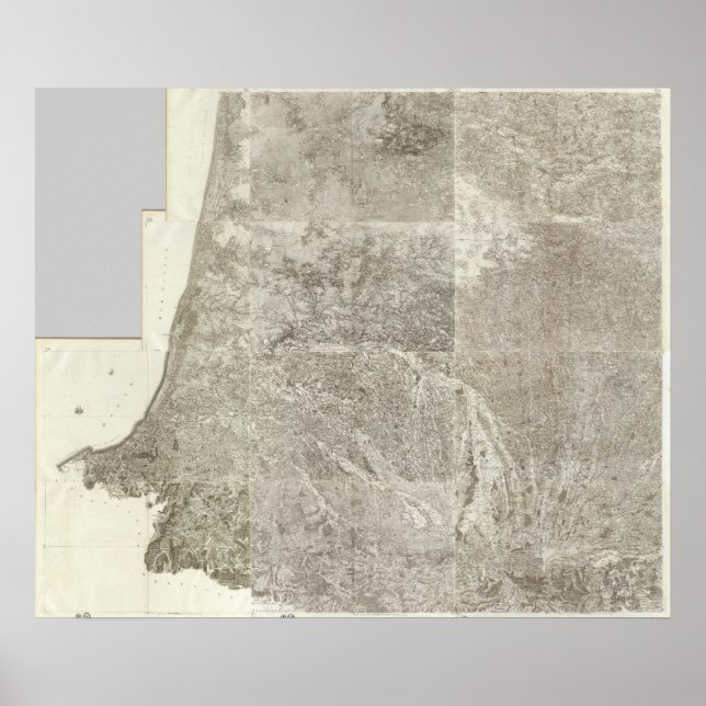 Pôster Mapa composto da França 3 (Frente)