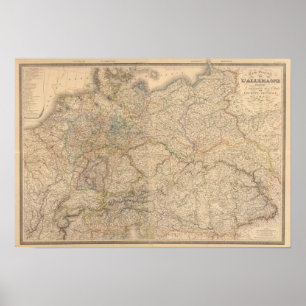 Pôster Mapa composto de Alemanha