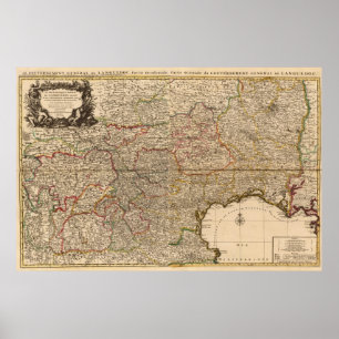 Pôster Mapa composto de pagamentos franceses