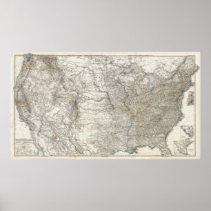 Poster Mapa composto dos Estados Unidos da América