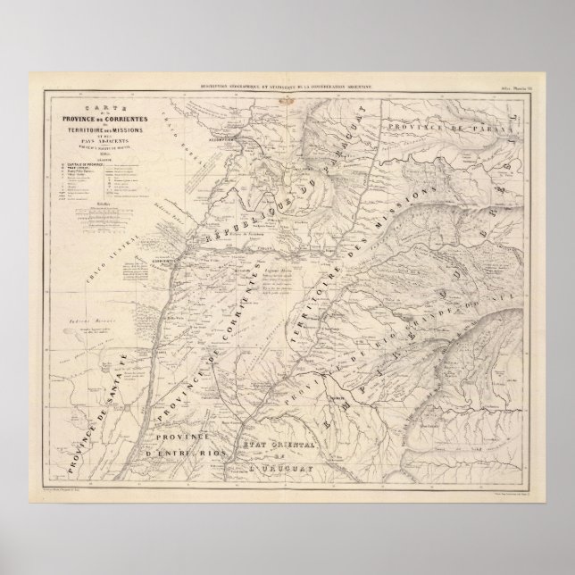 Pôster Mapa, Corrientes Prov, Missão Terr (Frente)