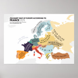 Poster Mapa Culinário da Europa Segundo França