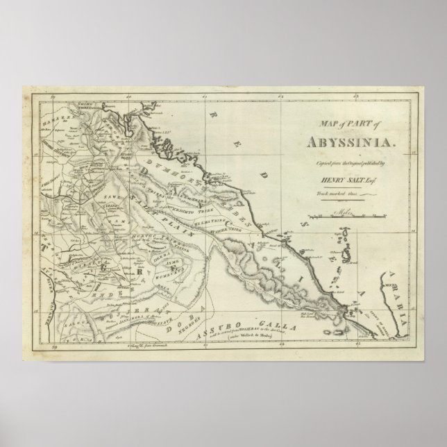Pôster Mapa da Abissínia (Frente)