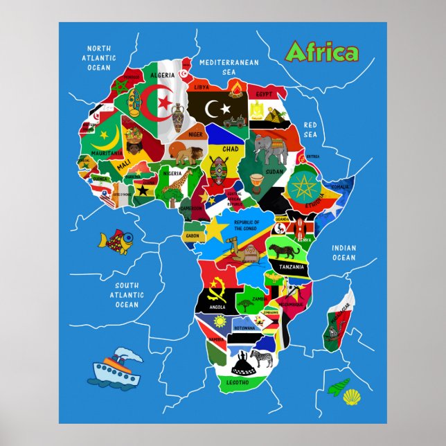Poster Mapa da África (Frente)