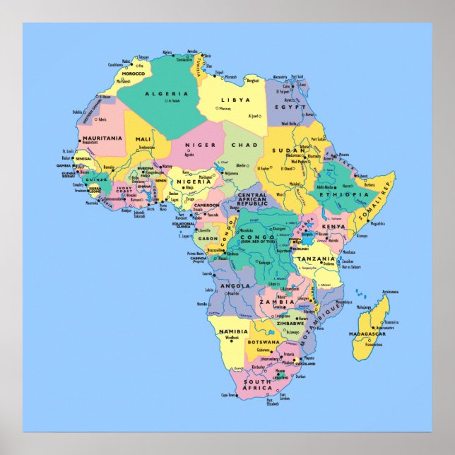 Poster Mapa da África (Frente)