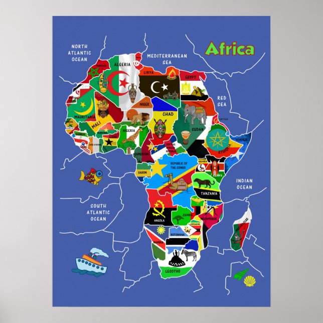 Poster Mapa da África (Frente)