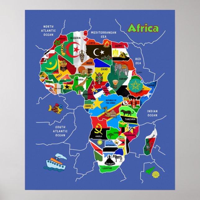 Poster Mapa da África (Frente)