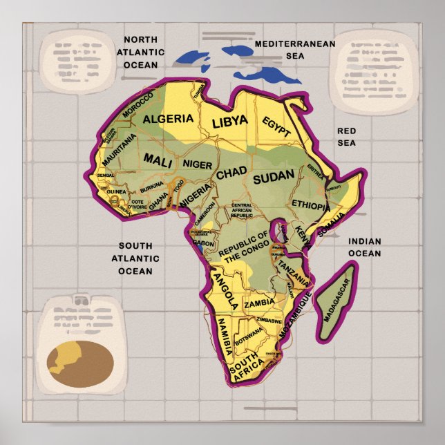 Poster Mapa da África (Frente)