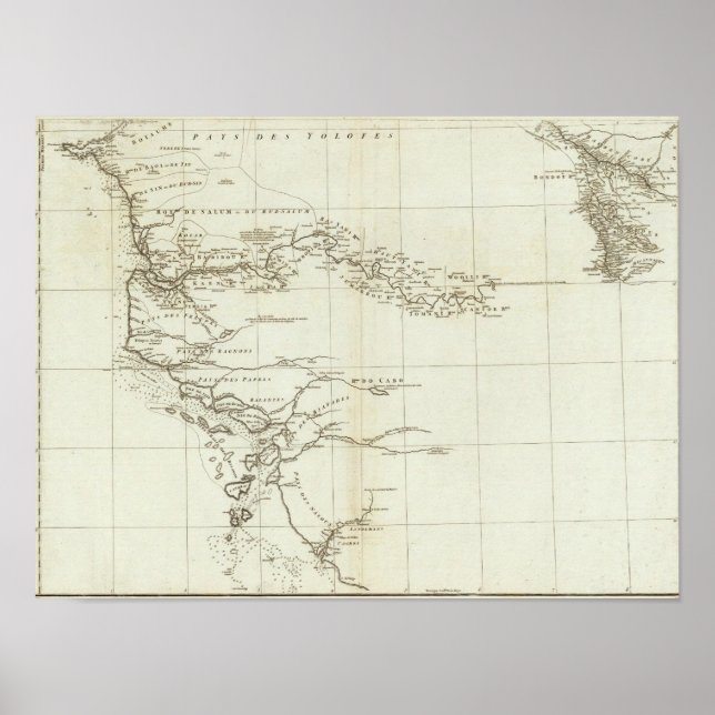 Pôster Mapa da África Ocidental (Frente)