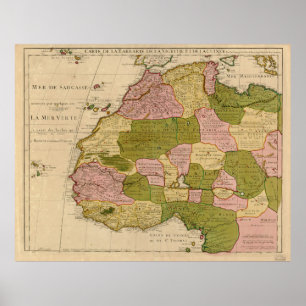 Poster Mapa da África Ocidental (c 1718)