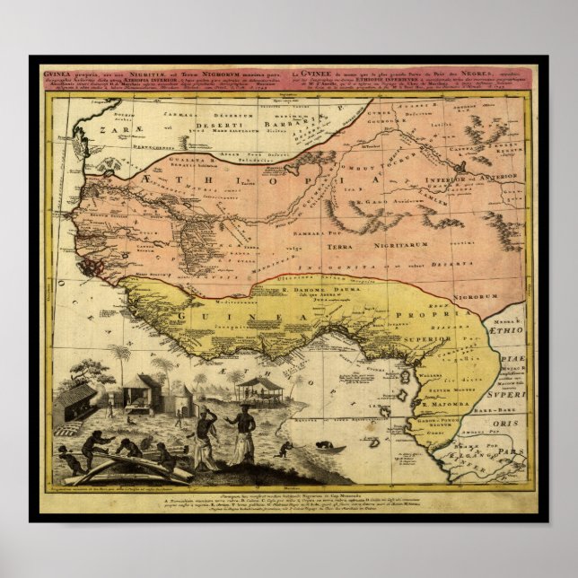Poster Mapa da África Ocidental em 1743 (Frente)