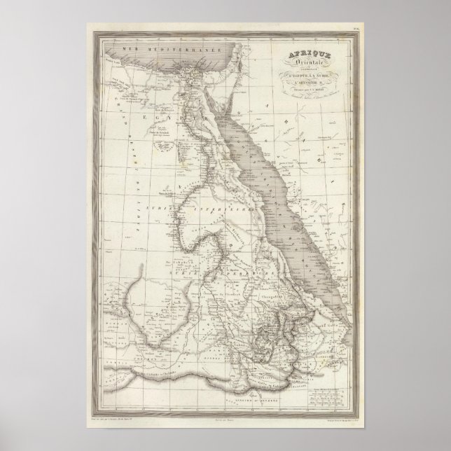 Pôster Mapa da África Oriental (Frente)