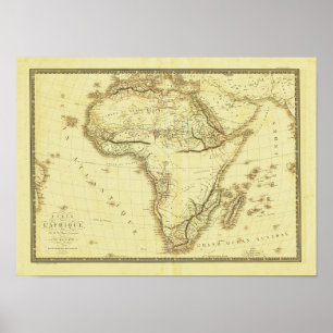 Poster Mapa da África Vintage 1820