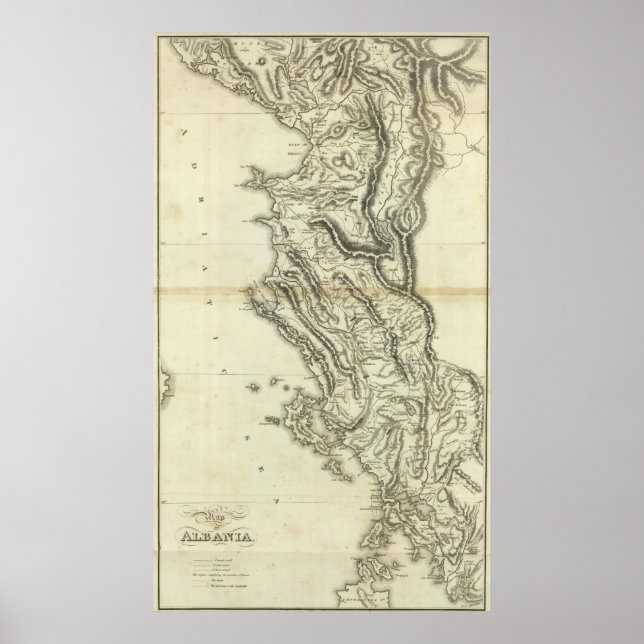 Pôster Mapa da Albânia (Frente)