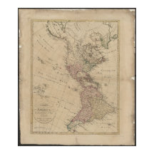 Mapa da América do Norte e do Sul de 1796 da Alema