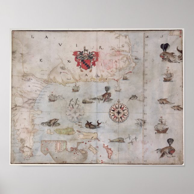 Pôster Mapa da América do Norte Oriental (Frente)