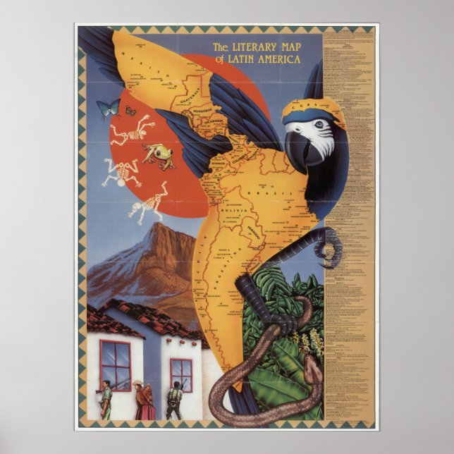 Poster Mapa da América do Sul (Frente)