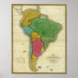 Poster Mapa da América do Sul 3