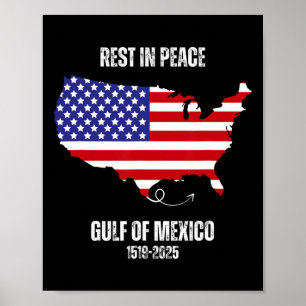 Poster Mapa da América Golfo do México Presidente Golfo d