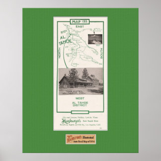 Poster Mapa da área de Tahoe, Al Tahoe, 1914