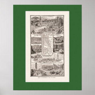 Pôster Mapa da área do compartimento do SF de 1886