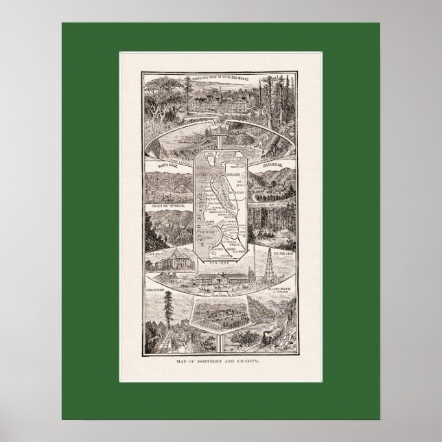 Pôster Mapa da área do compartimento do SF de 1886 (Frente)